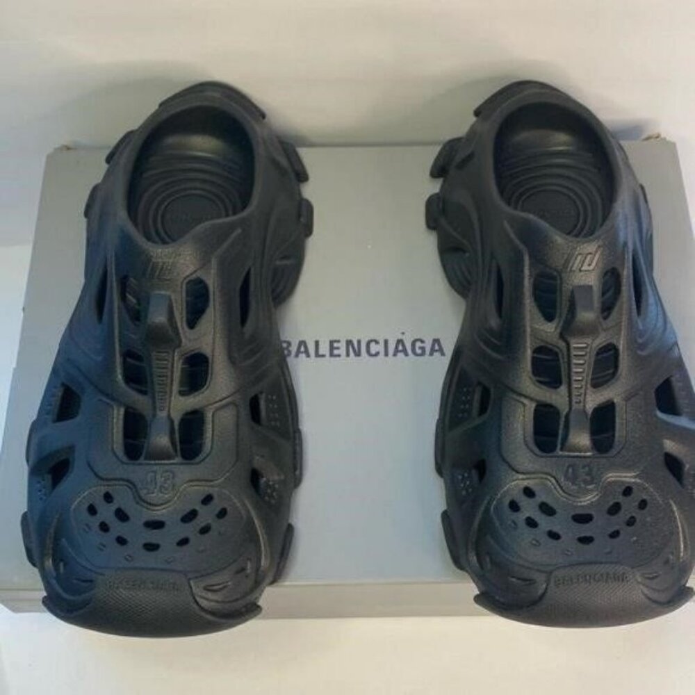 New Authentic Balenciaga Black Comfortable HD rubber mules